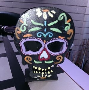 Sugar skull/ day of the dead decor candle